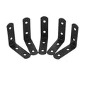 Heavy Duty L Shaped Stainless Steel Corner Brackets 12 Pack shown in black, designed for strong joint support in furniture.