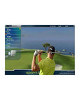 Simulated golf screen from Indoor Golf Simulator Kit With Fifteen Real Courses, Infrared Swing Sensor in use