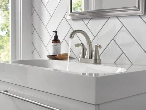 Arvo Centerset 2-Handle Bathroom Faucet in Brushed Nickel on 3-Hole Sink with SpotShield Stainless Finish, Easy DIY Install