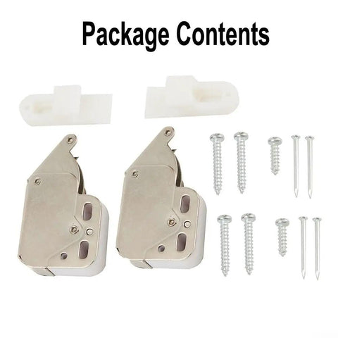 Package contents for Spring Loaded Mini Tip Latch Set For Caravan Boat RV Cupboard And Cabinet Doors