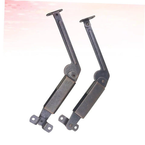 Antique Copper Spring Arm Safety Supports for cabinets and wooden boxes, two pack, easy to install, scratch-resistant surface, durable iron.