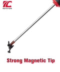 Close-up of 8 Piece Magnetic Torx Screwdriver Set With Red Tips T8 To T40, S2 Steel Construction, showing strong magnetic tip.