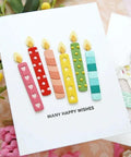 Happy Birthday Balloons Metal Die-Cuts For Scrapbookers And Card Makers, DIYers, colorful candle card design