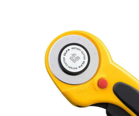 Razor Sharp 45mm Rotary Cutter Replacement Blades Set of 5 Tungsten Steel Circular Blades in yellow handle