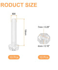 Clear Acrylic Screws Kit 10 Piece Set M4 X 18mm Round Head Phillips Bolts With Hex Nuts size chart