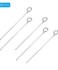 Stainless Steel Eye Pins 0.6mm 28mm Flat Head Pins For Jewelry Making Earrings Necklaces And Bead Craft 300 Pcs Jewelry Findings Beadwork Essentials For DIY Jewelry Projects Silver shown with loop ends