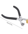 Angled Leather Hole Punch Pliers With Double Lever, High Hardness Stainless Steel, shown with 15cm size and comfortable handles.