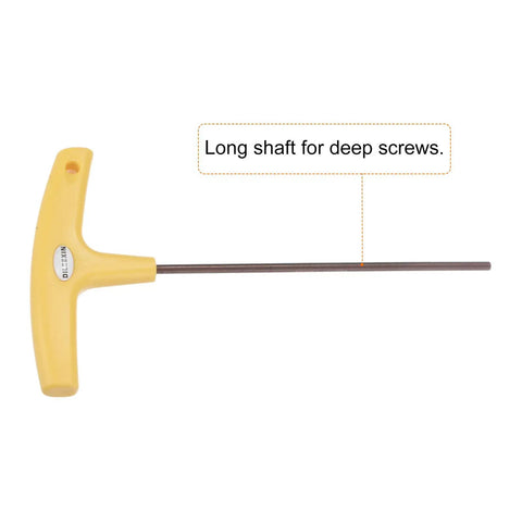 Beefy Two Pack T Handle Wrenches One Eighth Inch SAE Long Arm Hex Keys Flat End For Automotive And Home Maintenance Durable S2 Steel Forged With Heated Treatment, long shaft