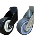 Heavy Duty Adjustable Door Bottom Support Wheel Stops Cabinet Sagging Rolls Smooth As Butter Steel And Rubber Anti Sag Pulley side view.