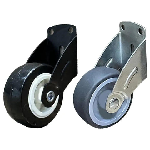 Heavy Duty Adjustable Door Bottom Support Wheel Stops Cabinet Sagging Rolls Smooth As Butter Steel And Rubber Anti Sag Pulley side view.