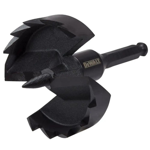 Self Feed Wood Drill Bit 3-5/8 Inch With 7/16 Ball Groove Shank cutting softwood like hot butter for deep holes.