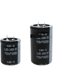 Two Pack 63V 6800uF Aluminum Electrolytic Capacitors Radial Lead For Audio Power Supply High Ripple Current Low ESR 25x50mm Durable Upgrade For Repair And DIY Projects, side view