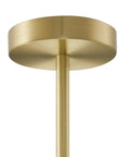 8-Light Chandelier In Opal Gold Ceiling Fixture satin brass ceiling plate and rod detail