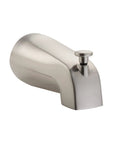 Bathtub Spout Valve With Diverter For Brushed Nickel Finish Half Inch Slip Fit Connection Top Mounted Diverter