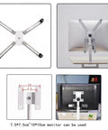 Height Adjustable Standing Laptop Desk With Smooth Rolling Wheels For An Ergonomic Sit Stand Workspace That Brings A Hella Fresh Vibe To Small Bedrooms And Cozy Home Office Setups, showing monitor mount with adjustable arms on a workstation.