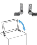 2 Pack Flip Hinge Damper With Screws, Heavy Duty 2.0 Nm Torque Torsion Shaft Hinge, 304 Stainless Steel shown with installation diagram