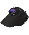 Leather Auto Darkening Welding Helmet With True Color Flip-Up Mask, 2x4 1/4 Variable Shade 4/9-13, side view