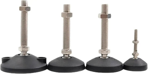 Top Shelf Adjustable Leveling Feet Glide Pads With Hella Sturdy Nylon Base And No Sweat Mounting For Secure Workbench Cabinet Machine Machinery Tool Stand Setup, various sizes with metal screws.