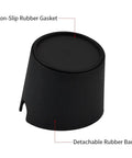 Coffee Knock Box Pro Round With Shock Absorbent Base And Removable Bar Non Slip, 4.8in, ABS plastic, underside view