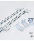 Premium Heavy Duty 350Mm Drawer Slides Featuring Ball Bearing Runners For Kitchen Cabinets And Office Storage With Silver Finish, including screws.