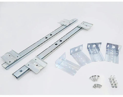Premium Heavy Duty 350Mm Drawer Slides Featuring Ball Bearing Runners For Kitchen Cabinets And Office Storage With Silver Finish, including screws.