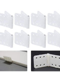 Boss Grade Pinned Nylon Hinges For RC Airplanes 25 Pack Control Surface Connectors For Rudder Elevator Aileron And Flap Durable Foldable Nylon Hinges 0.47 In By 1.0 In Unfolded, showing multiple hinges with close-up details on attachment.