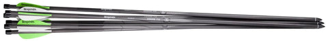 Pioneer Airbow Arrow Pack With 375 Grain Hand Fletched Helical Vanes, 26 Inch Pure Carbon Fiber, 250 Spine, Includes Six 100 Grain Field Points