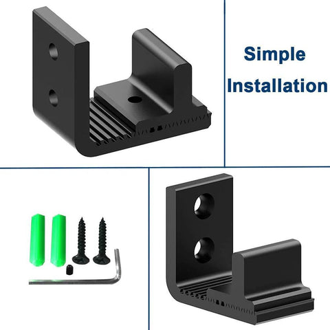 Bottom Floor Guide For Sliding Barn Door Adjustable Wall Mount No Ground Drilling Black 1 Piece with hardware accessories