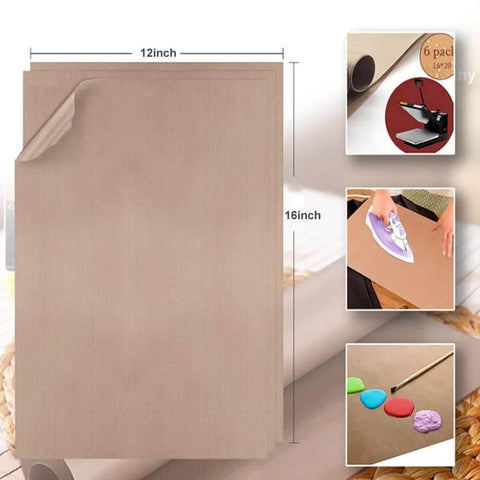 Five Pack Teflon Baking Sheets 12x16 Inch Nonstick Reusable Liners For Oven Microwave And Heat Press Transfers