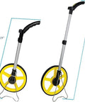 Digital Distance Measuring Wheel With LCD Display and Tough Carry Bag, 38 inches tall, collapsible for easy transport.