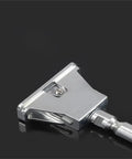 Close-up of shiny steel Heavy Duty Hidden Shelf Bracket For Wall Mounts showing adjustable support pin and no bend construction.