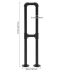 Heavy Duty U Shaped Stair Handrail Floor Mounted Galvanized Steel Support Rail Rust Resistant Outdoor Safety Railing dimensions 75cm x 20cm.