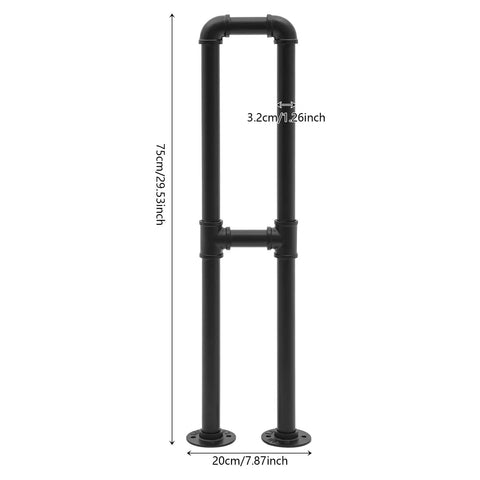 Rock Solid U Shape Stair Handrail Beefy Galvanized Steel Floor Standing Support Railing with weather-resistant finish, 75cm tall.