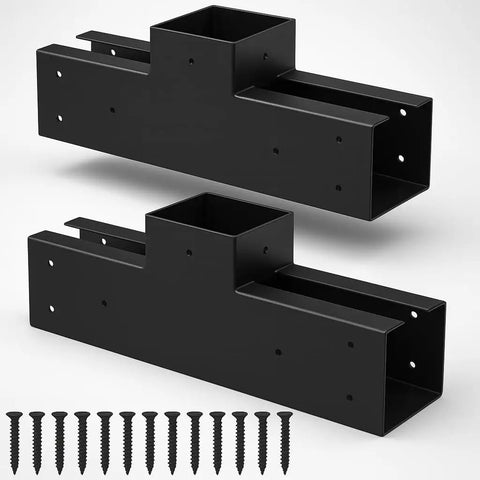 Post And Beam T Bracket Set For 4x4 Lumber Pergola Kit Heavy Duty Outdoor Hardware With Secure Beam To Post Connections