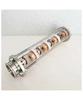 2 Inch Distillation Column Kit With 4 Borosilicate Glass Columns 5 Copper Bubble Plates Tri Clamp Fittings silica gaskets visible