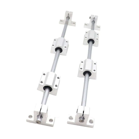 Top Tier Linear Guide Rail Kit With 4pcs SCS10UU Bearing Sliders Plus Smooth 10mm Optical Shafts And Rock Solid SK10 Support Clamps For Precision CNC Build 3D Printer Motion Systems, two 10mm linear shaft rails with mounted bearings