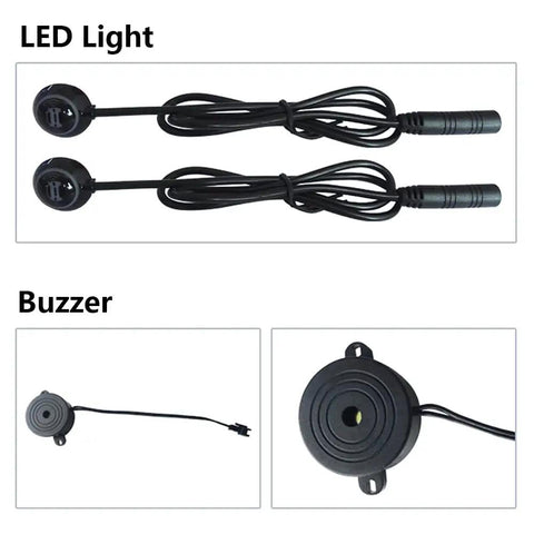 Universal Ultrasonic Blind Spot Monitoring System Kit With Lane Change Alert BSD Distance Assistant Durable PVC And Metal Build Easy Install Car Sensor Warning For Safer Driving LED light and buzzer components
