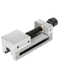 Knockout Precision Machine Vise With Rock Solid Grip, Quick Swap Replacement Jaws For Square Or Round Stock, Dope Shop Fixture For CNC Milling And TIG Welding Setup, Built Tough For Daily Hustle - close-up of heavy-duty steel machine vise.