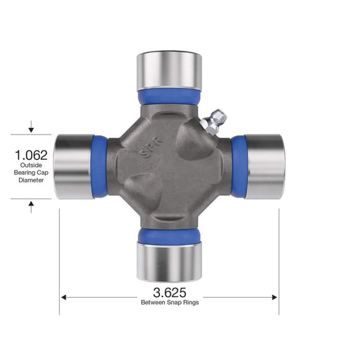 U Joint Kit 1330 Series OSR Greaseable Universal Joint With Outside Snap Ring for car and truck drivetrain, dimensions shown