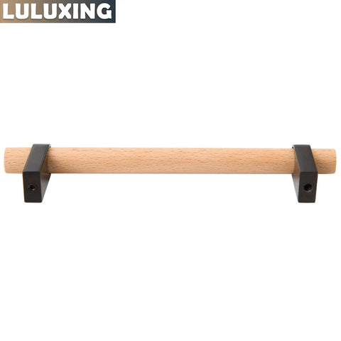 Front view of Six Pack Solid Wood Cabinet Handles And Pulls 4.4 Inch Center To Center Double Hole Distance T Bar for cabinets.