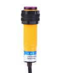 10 Pack Reflex Photoelectric Sensor For Diffuse Reflection, 200mA DC Three Wire PNP Output, sensor with yellow body and cable