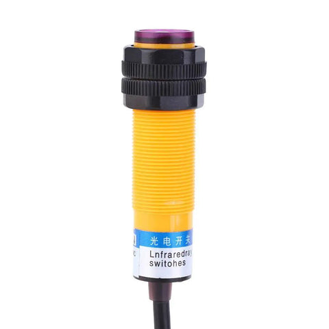 10 Pack Reflex Photoelectric Sensor For Diffuse Reflection, 200mA DC Three Wire PNP Output, sensor with yellow body and cable