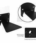 Floating Shelf Bracket Made From Cold Rolled Steel - Invisible Wall Mount For Small Decor And Plants, black steel bracket