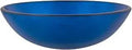 Verdazzurro Fluorescent Blue Glass Vessel Bathroom Sink With Foil Bottom Tempered Scratch Resistant Nonporous Round Above Counter Basin