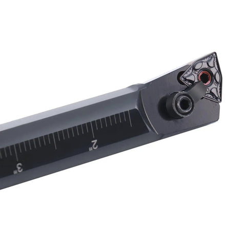 Close-up of Heavy Duty 3/4 Inch Boring Bar with 10 Inch Overall Length for CNC and Manual Lathes, right-hand S-MWLN tool.