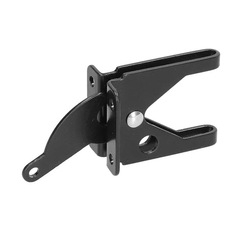 Solid As A Rock Iron Gate Latch With Self Locking Feature And Adjustable Cable Reliable Outdoor Fence Hardware Smooth black iron latch.