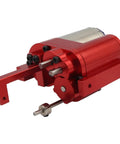 Second Gear Gearbox Upgrade for One Sixteenth Scale RC Cars, all-metal dual-speed with high and low gears in red housing