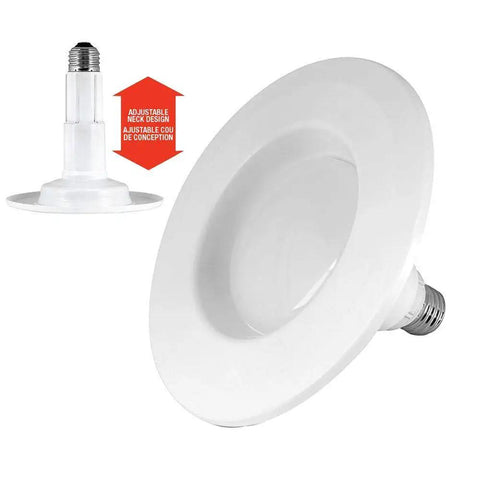 Kickin Recessed Downlight Kit For Easy Install 5 To 6 Inches, side view showing adjustable neck feature