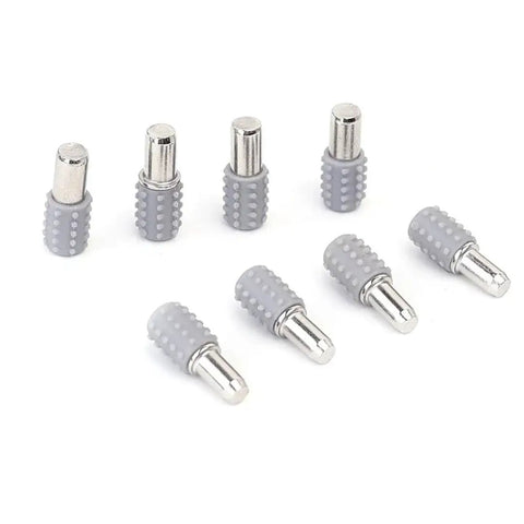 Metal pin rubber sleeve holders for heavy duty shelf brackets, non slip glass plate supports, wall mount shelf brackets kit