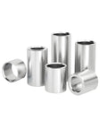 Top Shelf Stainless Steel Sleeve Bearings Five Pack Precision Cylindrical 12mm 17mm Heavy Duty Bushing Spacers in silver color.